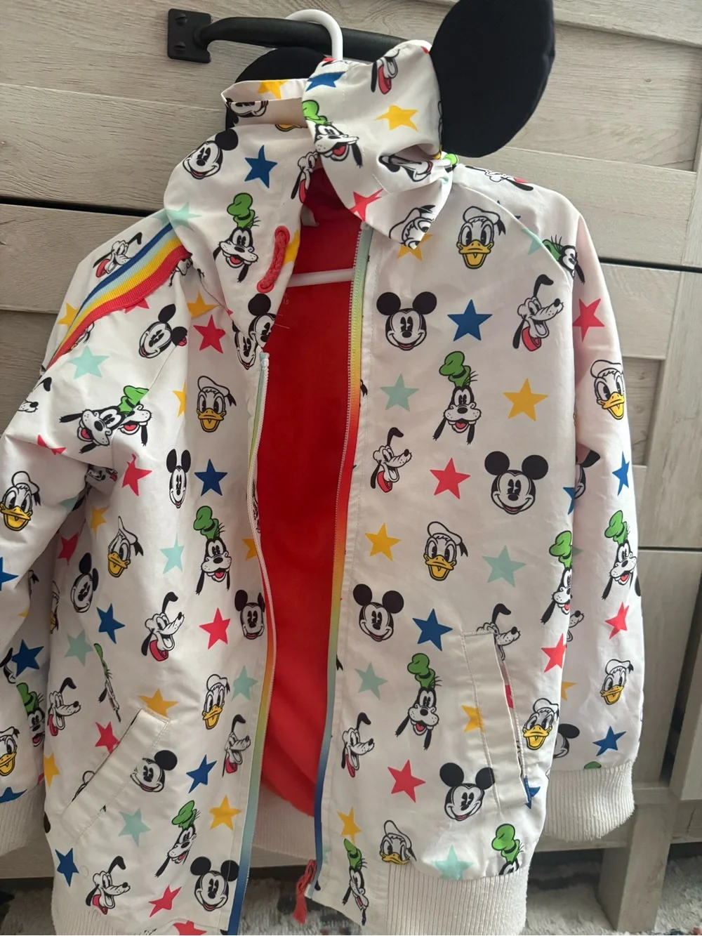 Disney Kids Rainbow Star Character Hooded Jacket